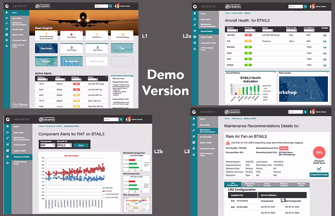 Demo screens