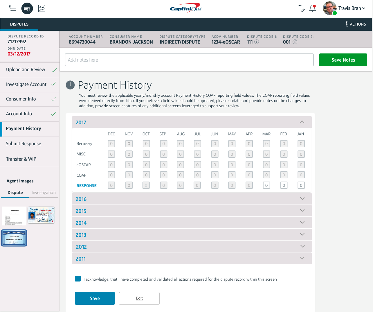 Customer Dispute System